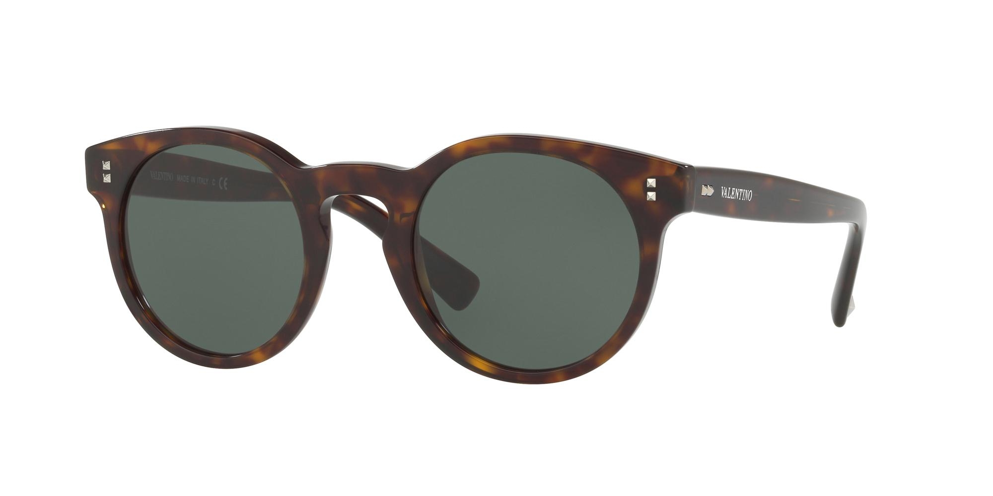 Valentino VA4009-5010/87 Black Round Grey Lens Women's Sunglasses